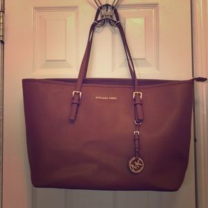 Michael Kors medium leather tote bag in Acorn